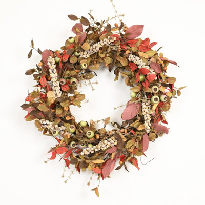 24" Handcrafted Berry No Holiday Wreath