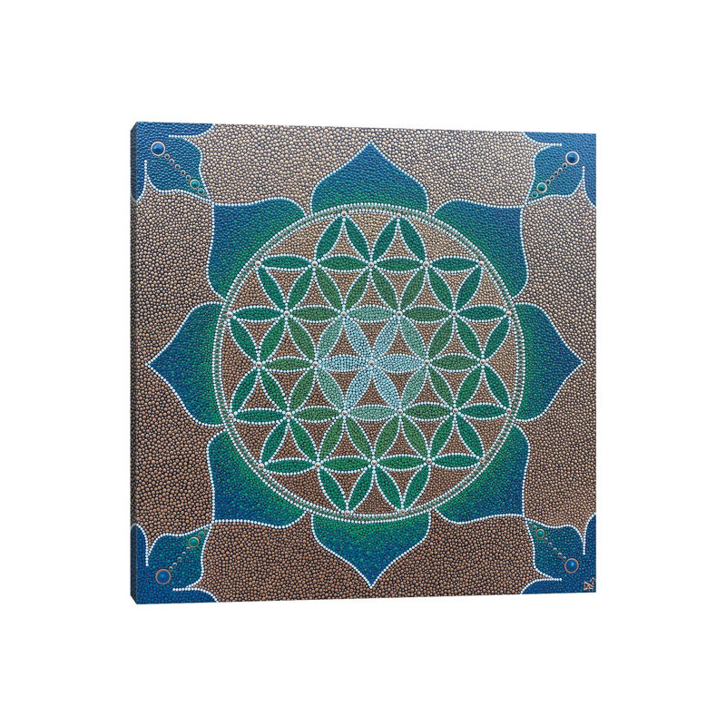 Flower of Life Mandala 1 Piece Wrapped Canvas Wall Art, 30.48 cm H x 30.48 cm W