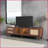 Entertainment Furniture Rattan TV Stand with 3 Cabinets 2 Drawers, for TVs Up to 80'' | Dark Brown | TV Size Ranges 70-79 inches