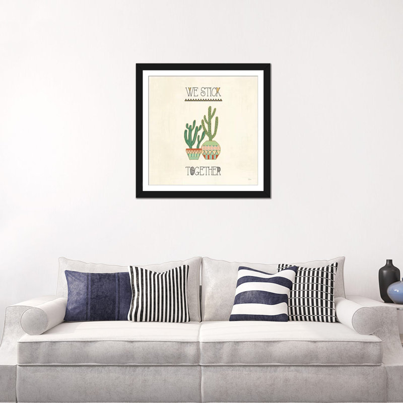 «Southwest Geo VIII», impression sur toile, H 18 po x l 18 po x P 1,5 po, Toile avec cadre noir, Blanc