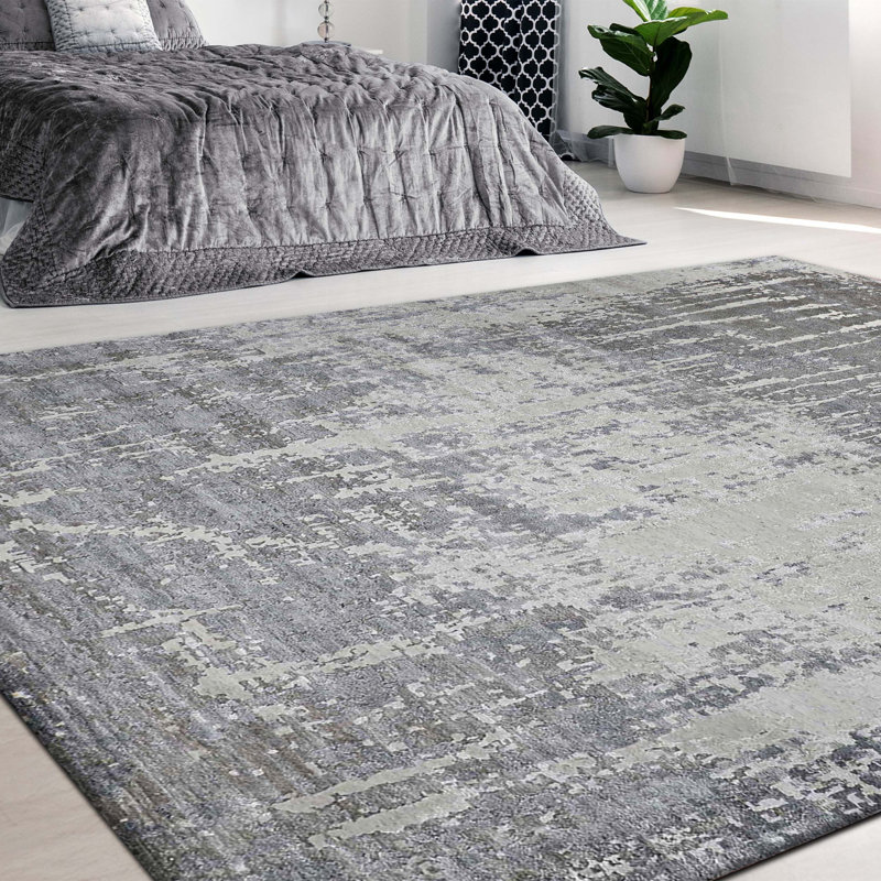 Tapis rectangulaire noué à la main, Rectangle de 5 pi x 8 pi