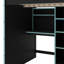 Lit mezzanine de jeu complet complet avec bureau, plusieurs supports de rangement et des lits à DEL personnalisables, lit mezzanine de jeu en bois avec armoire de rangement et échelle d'accès-52526997