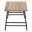 Table basse rectangulaire pour salon moderne, L 40 po, stratifié taupe, base en métal noir, table d'appoint