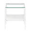 Ensemble de 2 tables de bout rectangulaires, plateau en verre trempé avec panneau de fibres à densité moyenne, table moderne pour le salon, verre transparent