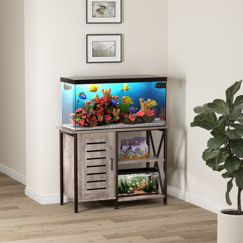 Support d'aquarium 40-50 gallons, support d'aquarium robuste avec armoire grège