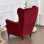 Housse pour fauteuil à oreilles extensible 2 pièces en velours doux-1863515304