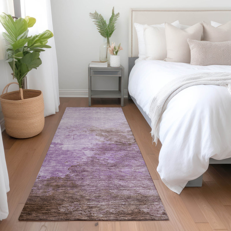 Julian Lavender Washable Indoor-Outdoor Rug - , 2'3" x 7'6"