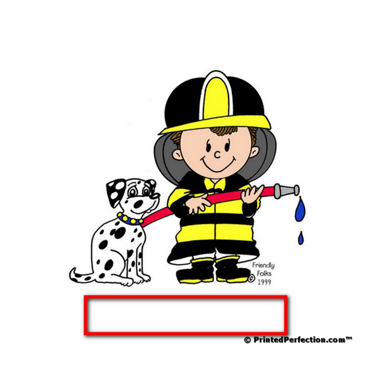 Personalized Friendly Folks Future Fire Fighter - Male Rhinestone Bordered Key Chain, Yes