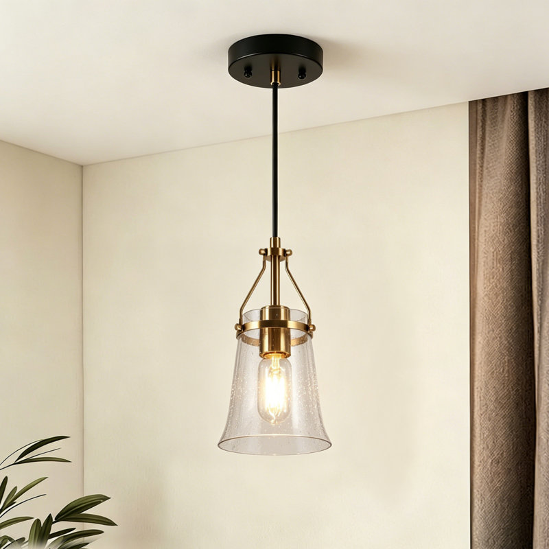 Mini-luminaire suspendu en forme de cloche simple 1 lumière 5,5 po avec corde pour les petits espaces strasburg