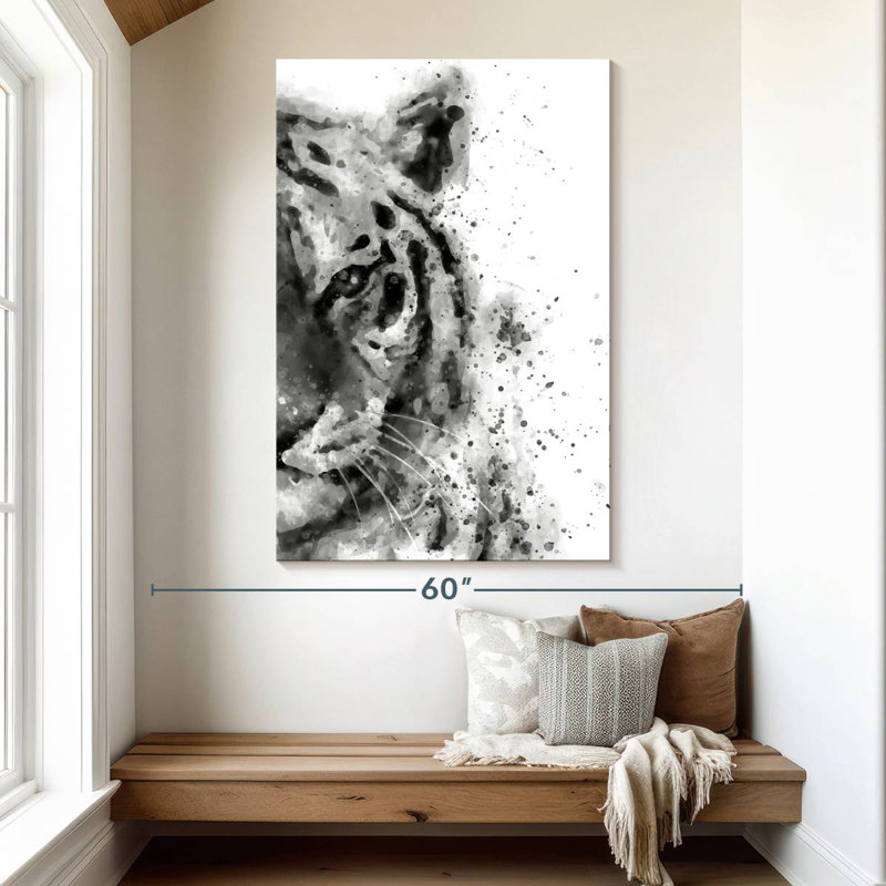 Brampt Tiger At Attention, 51" H x 34" W