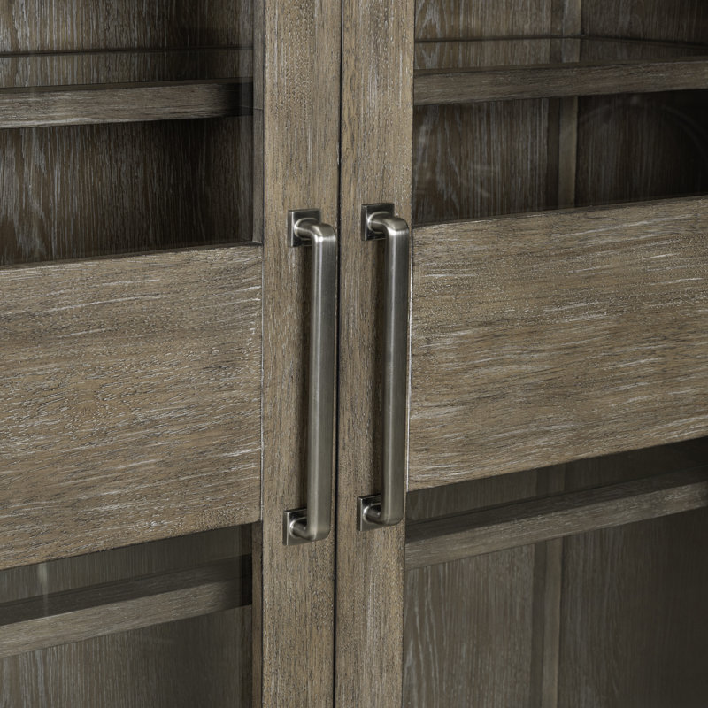 Shaly 2 Piece Display Cabinet Set, Brown