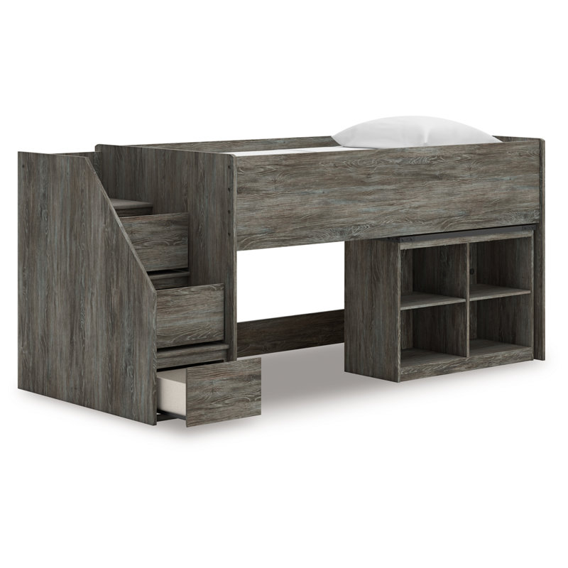 Frandern Twin Loft  Bed With Bookcase Storage