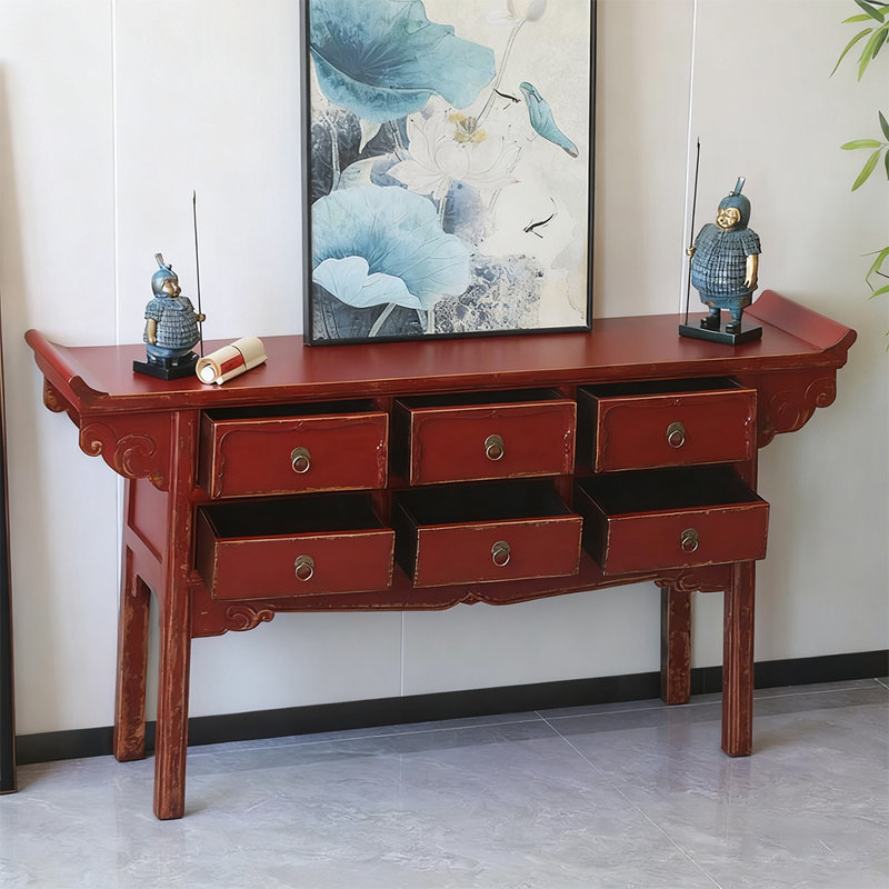 Console Retro Classical Multifonctional, Rouge