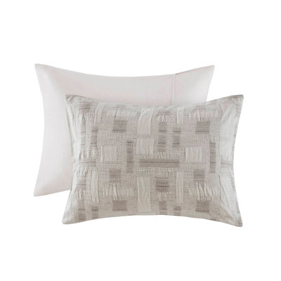 3 Piece Cotton Jacquard Comforter Set-Full/Queen