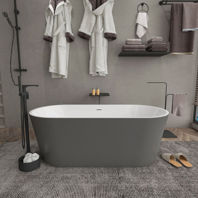 Baignoire autoportante en acrylique autoportante 67 po x 31,5 po A24