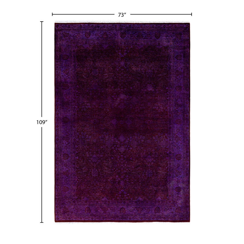 Overdyed One-of-a-Kind 6' 1" X 9' 1" Hand Knotted Area Rug