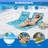 3 Pieces Beach Lounge Chair Mat Set 2 Adjustable Lounge Chairs With Table Stripe