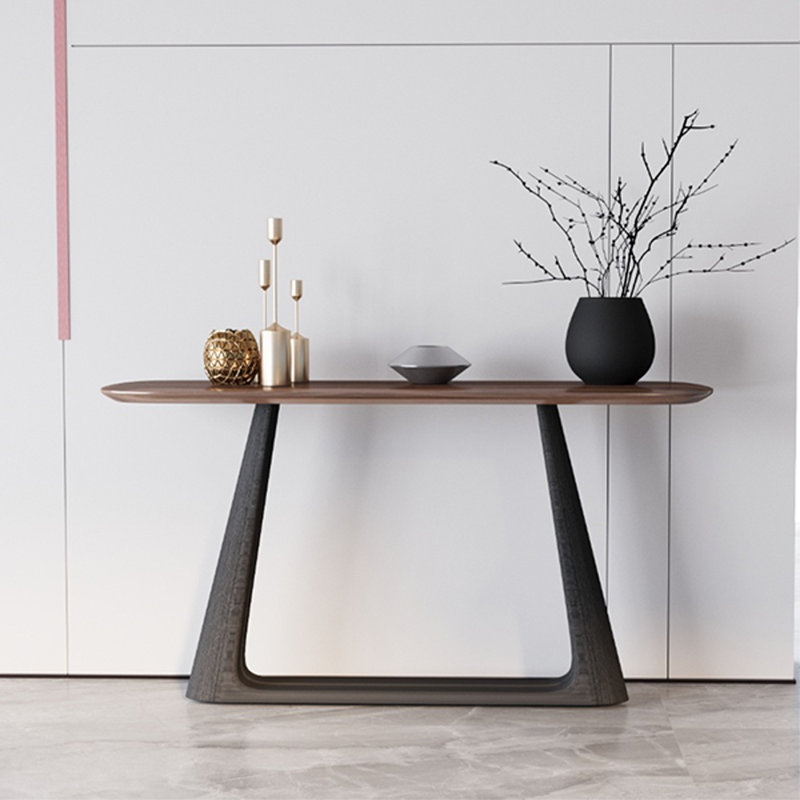 Console naturelle et rétro, H 34,65 po x l 39,37 po x P 11,81 po, Noir