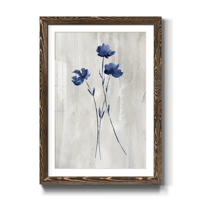 Indigo botanique III - impression, Noyer, H 37,5 po x l 27,5 po x P 1,5 po