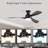 52-Inch Ceiling Fan With Light And Remote Control,With 3 ABS Fan Blades,Flush Mount Ceiling Fan With Reversible DC Motor,6 Wind Speed Adjustable,Dimmable Light
