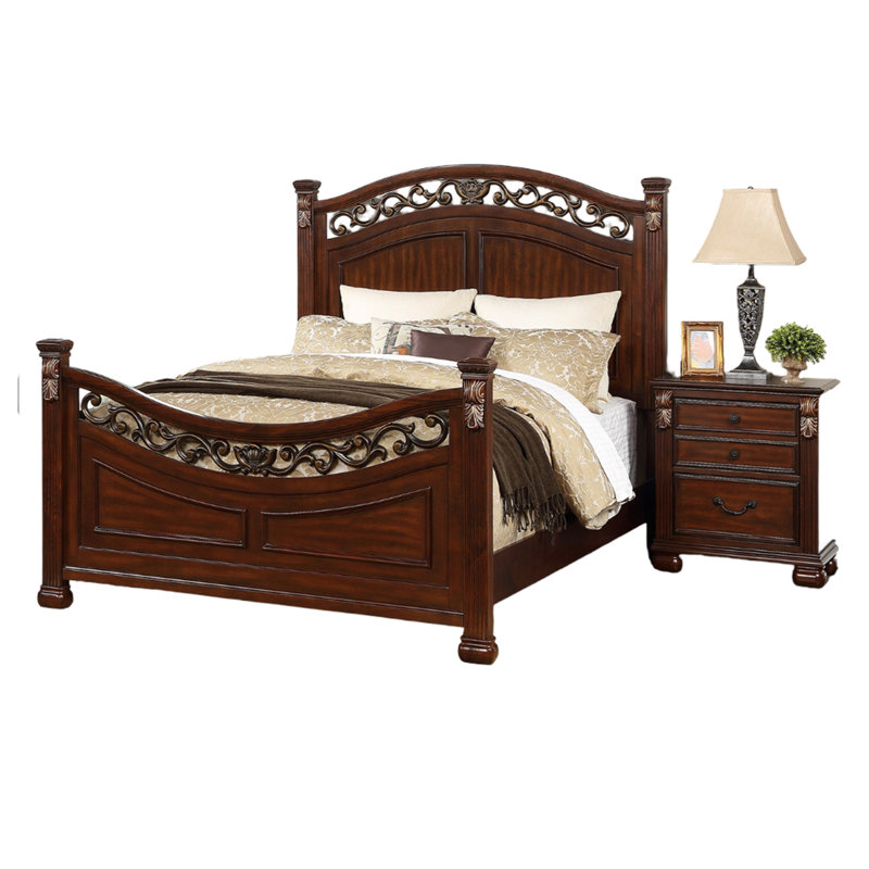 Lit à deux panneaux Traditional Style Bed, Grand lit