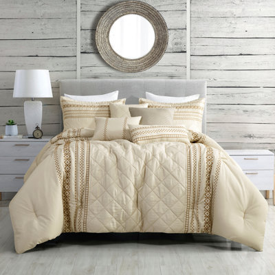 Baffle Box Stitch Geometric Shapes Comforter