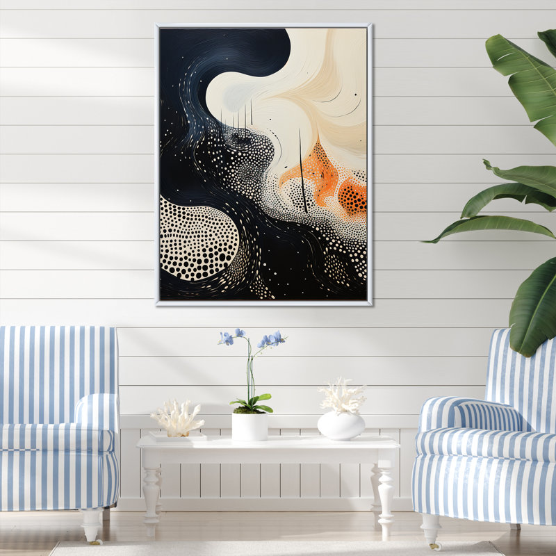 «Deep Marine Scenes Modern Collage I», art mural abstrait sur toile, H 20 po x l 12 po x P 1 po, Cadre flottant blanc