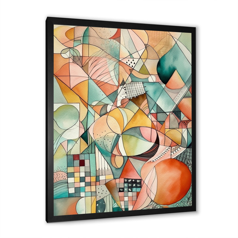 The Geometry Of Colour - Print on Canvas, Black Picture Framed Canvas, 20" H x 12" W x 1" D