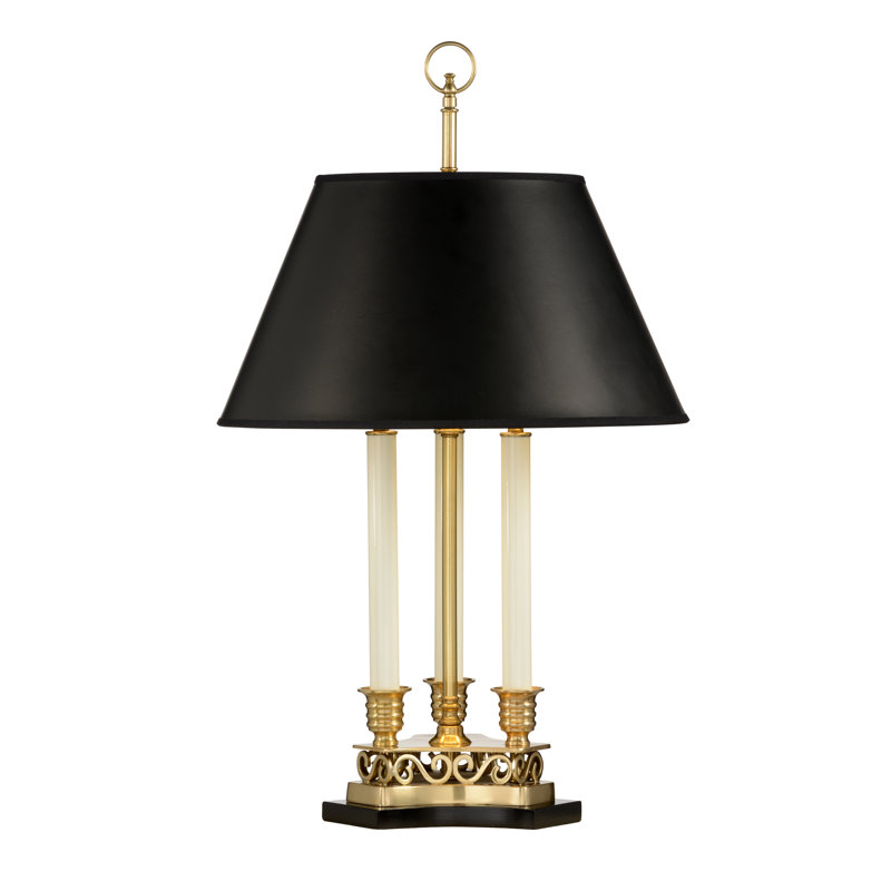 Thea 27.75" Antique Brass/White Table Lamp