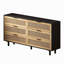 Armoire de rangement 59,6 po à 6 tiroirs avec tiroir en rotin, pour chambre à coucher et salon-491020420