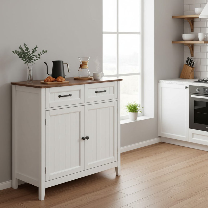 32" H Kitchen Sideboard Buffet Cabinet