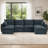 140" Modular Sectional Sofa,Modern Minimalist Upholstered Couches, Comfort U Shaped Sofa For Living Room,Deep Seat Corner Couch,No Assembly Required-710194881-710194885