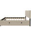 Lit tapissier beige avec lit gigogne simple - et plateforme pleine grandeur fiable en tissu réfléchissant dissipant la chaleur-711624380-711624383