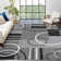 Geometric Machine Washable Rug with Rubber Backing for Living Room Modern Non-Slip Dining Room Rug Easy-Cleaning Floor Carpet for Bedroom