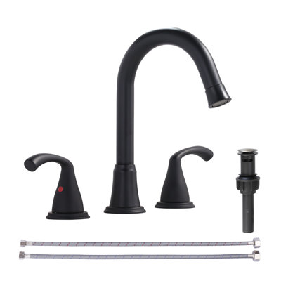 Widespread 2-handle Bathroom Faucet with Drain Assembly