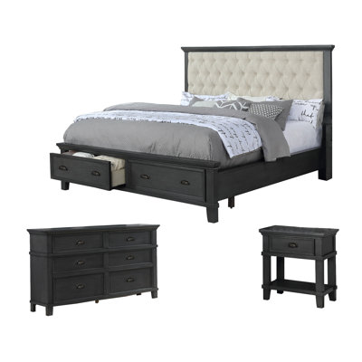 Arnuad Upholstered Platform 3-Piece Bedroom Set
