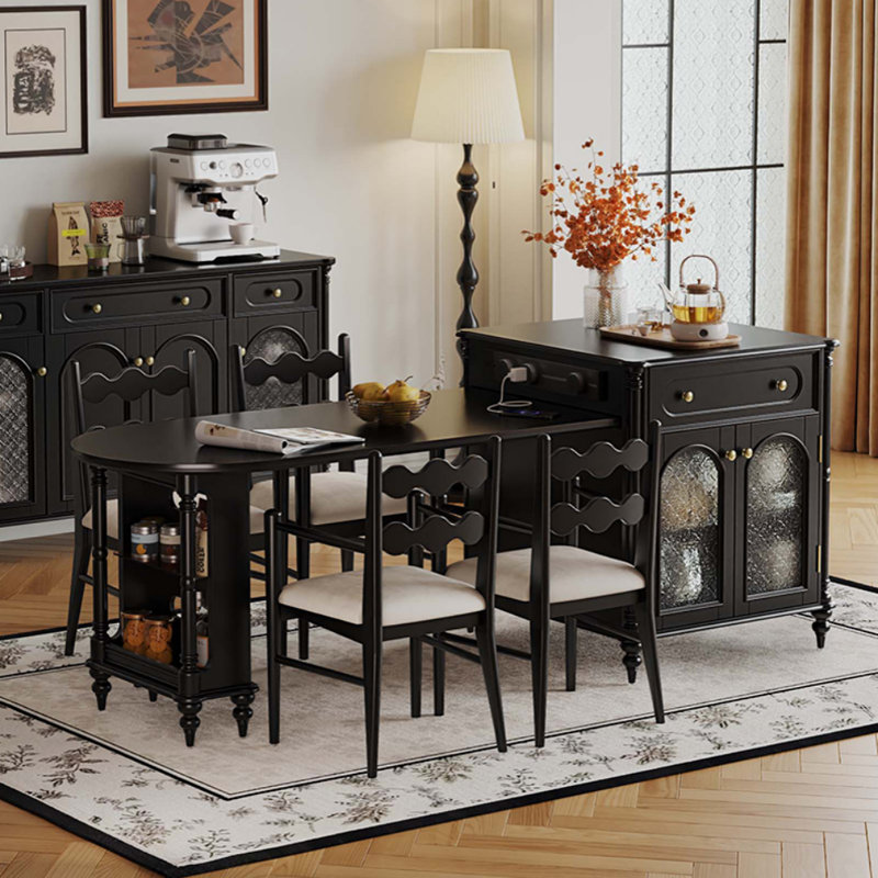 American Retro Black Dining Table