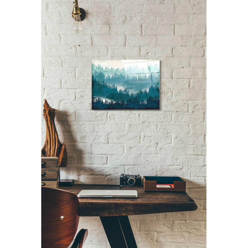 «Mountainscape Blue» par Michael Mullan, art mural en verre acrylique, H 12 po x l 16 po x P 0,12 po