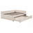 Stylish Striped Upholstered Daybed with L-Shaped Backrest and Pull-Out Trundle for Modern Comfort and Convenience-575815804