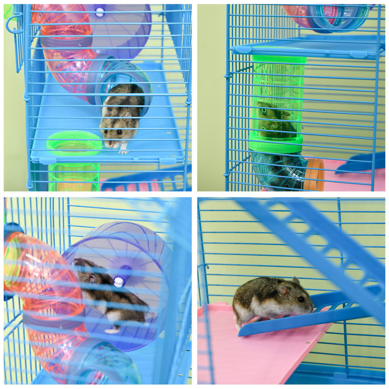 Cage à hamster 18,5 "à 5 niveaux avec tubes et tunnels