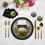 Sous-verres ronds en cuir noir Vegan-119015123