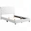 PU Upholstered Bed with Tufted Headboard, Elegant and Comfortable for Modern Bedroom