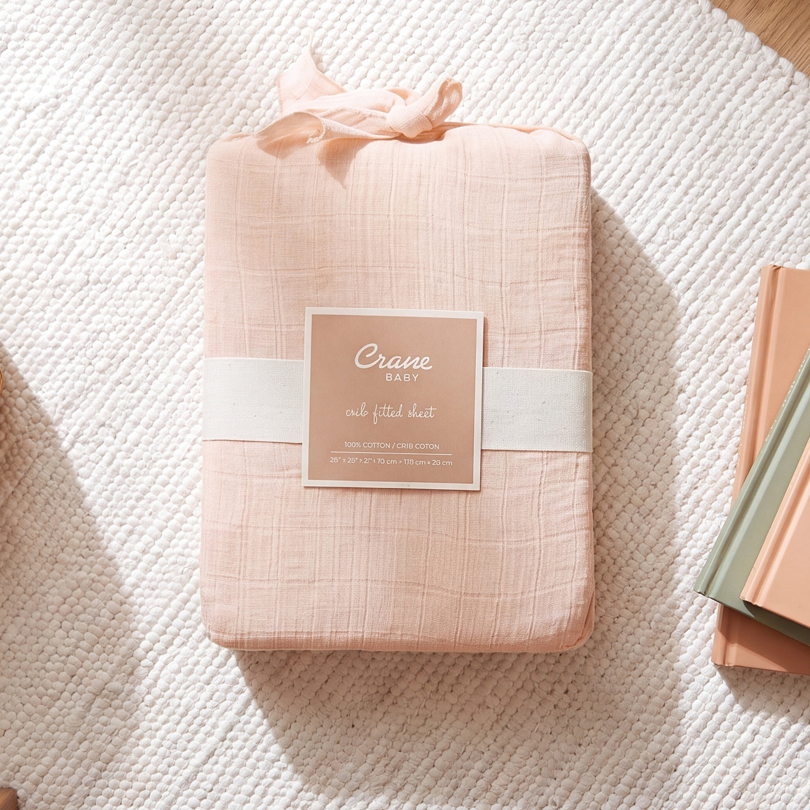 Cotton Sateen Fitted Crib Sheet, Desert Rose