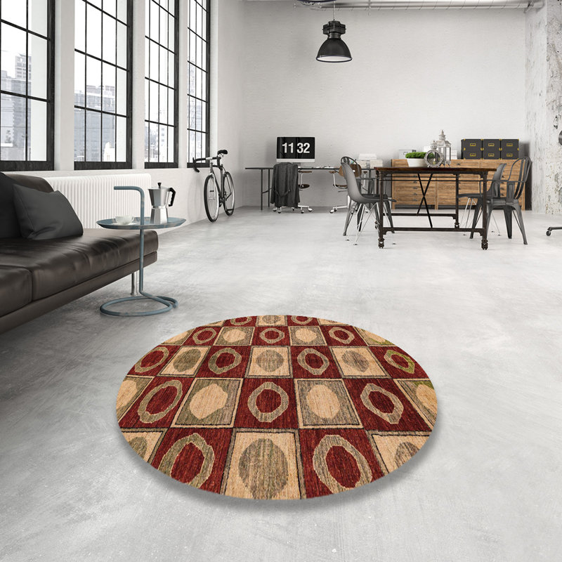 Abstract Indoor Rug, Round 6'