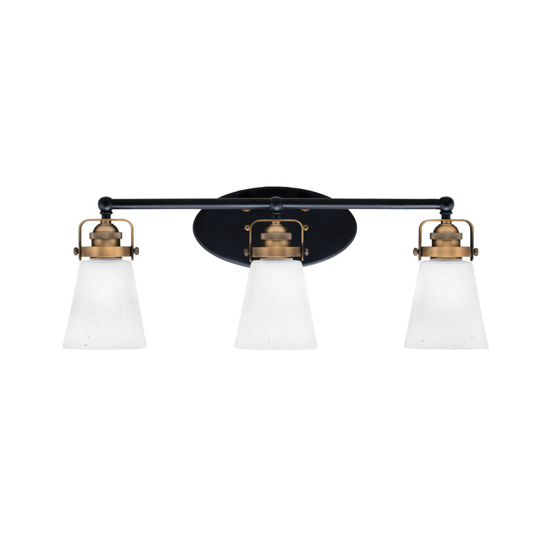Barre d'éclairage de salle de bain 3 lumières Easton, Noir mat / laiton