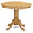 5 Piece Dinette Set for 4 Includes a Round Kitchen Table with Pedestal and 4 Dark Gotham Linen Fabric Upholstered Parson Chairs, Oak-1979074654-1979074655