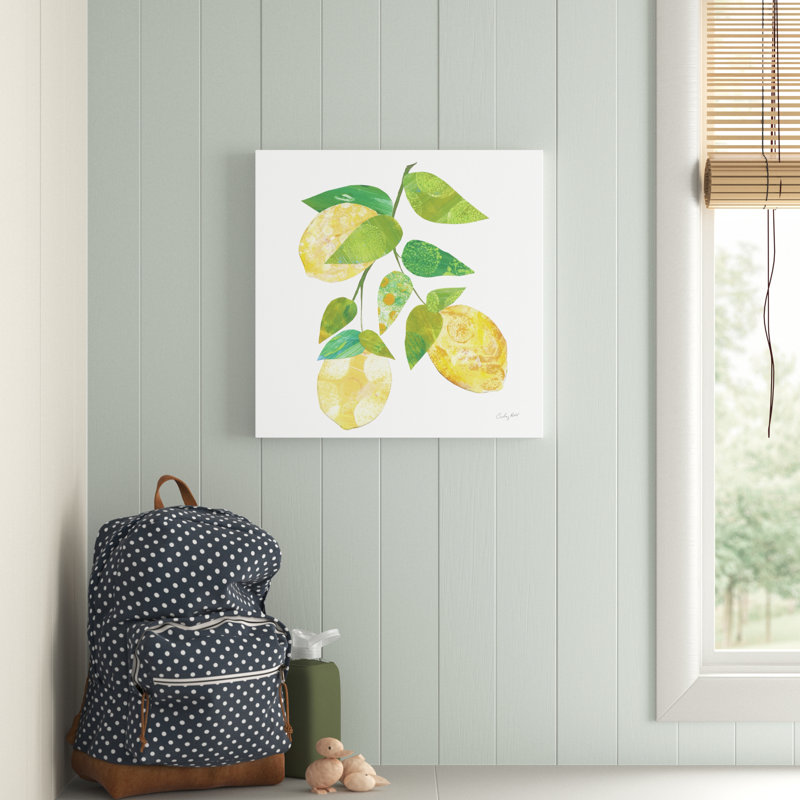 «Summer Lemons I» par Courtney Prahl - peinture sur toile tendue, H 20 po x l 20 po x P 1,25 po