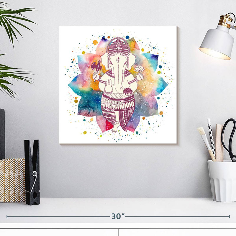 Éclaboussure de peinture Javetta, Lord Ganesh, H 16 po x l 16 po