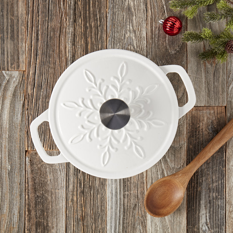Holiday Kitchen Smith And Clark 3qt. Enameled Cast Iron Round Dutch Oven