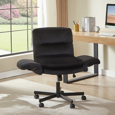 Labelle Velvet Cross-Legged Office Chair by Steelside